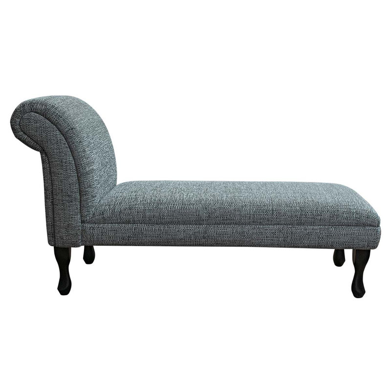 Upholstered Chaise Lounge, Polyester, Black