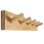 Porte-manteau mural, 5 crochets, bambou, style Shaker, crochets en bois pour fixation murale, finition peinte, naturel