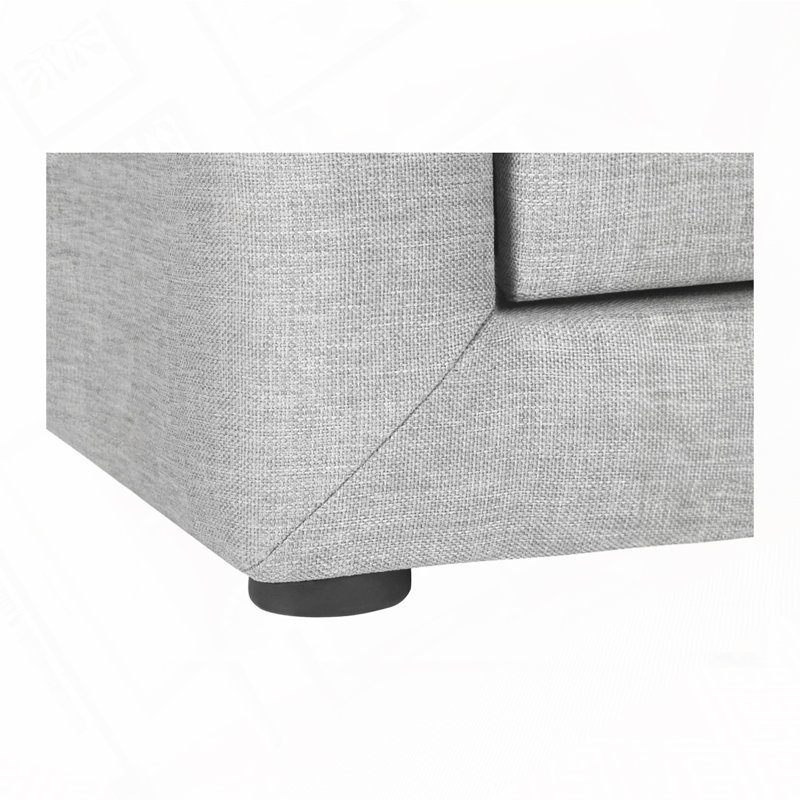Table de chevet rembourrée avec 2 tiroirs, Gris