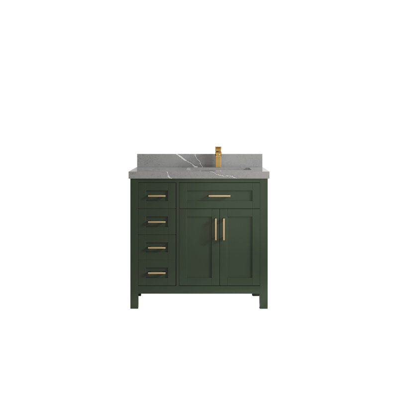 Ensemble de meuble-lavabo simple 36 po Goh, Gris Piatra