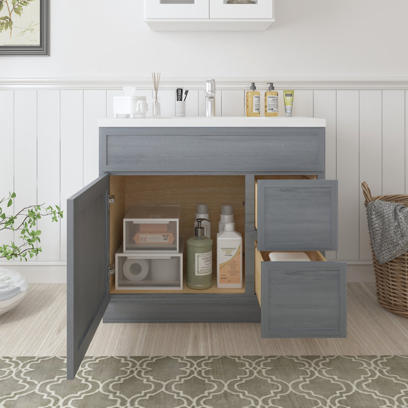 Base de meuble-lavabo simple 36 po seulement, Argent argent