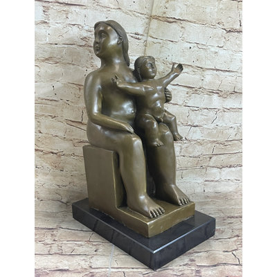 Bening Fernando Botero Mother And Child Clic Museum Quality Artwork Bronze Sculpture