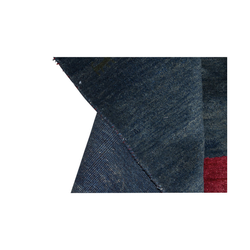 Tapis bleu de haute qualité noué à la main