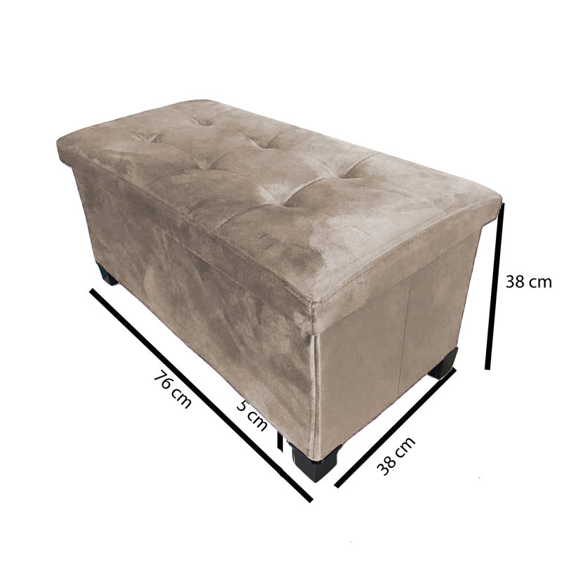 Agerton Flannel Storage Bench, Cream