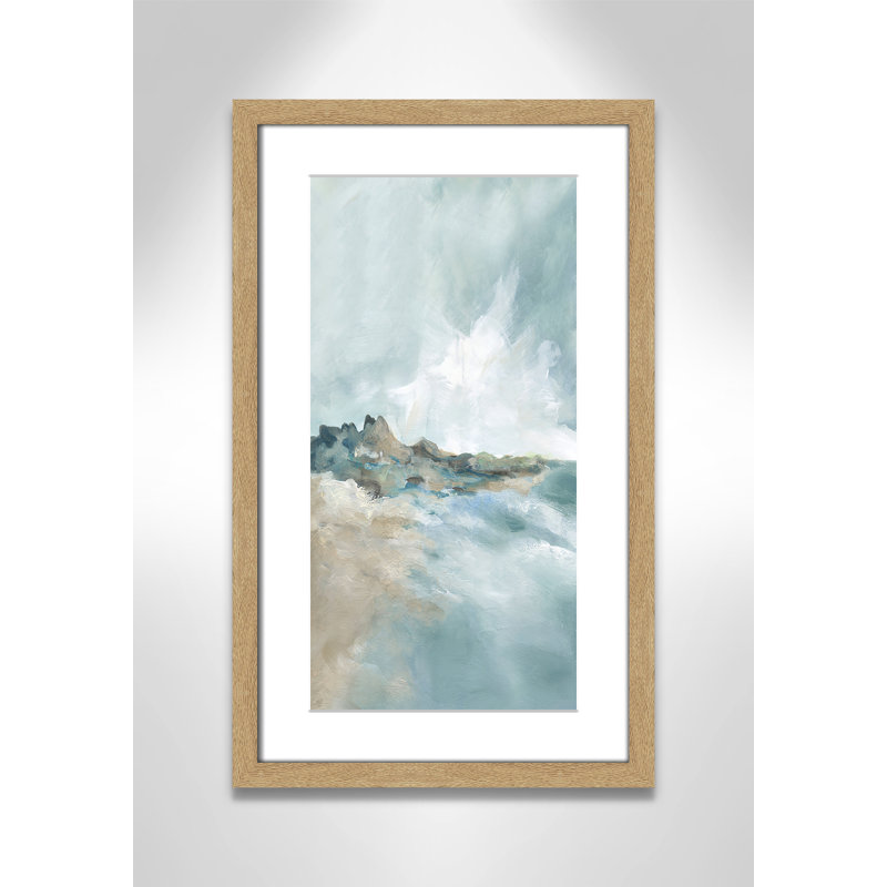 Imprimé Sandpoint par Carol Robinson, H 21 po x l 13 po x P 1,25 po, Reproduction encadrée avec passe-partout, Naturel