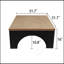Table basse moderne en bois rustique avec base noire et pieds arqués, idéale pour le salon, le bureau ou le salon