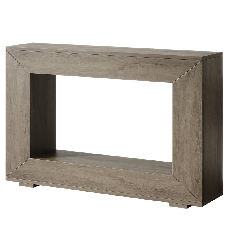 Console 47 po avec rangement - Table d'entrée étroite rustique avec tablette ouverte