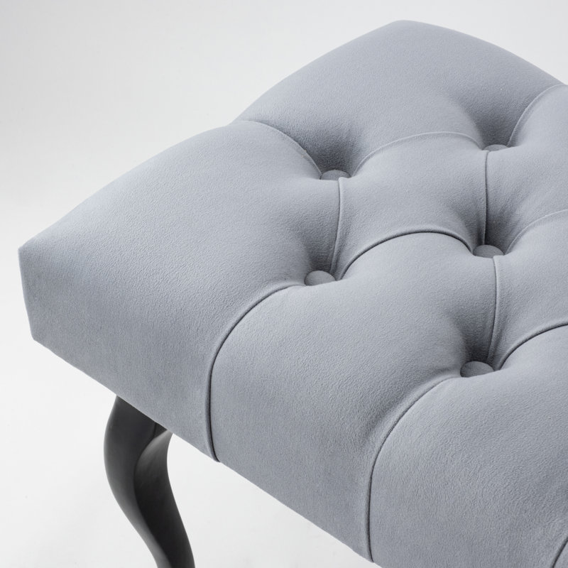 Migrati 100% Polyester Upholstered Bench, Grey