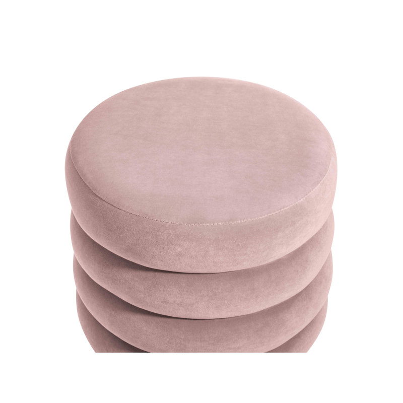 Repose-pieds standard rond 16,2" velours Fiqueroa, Mauve, Or