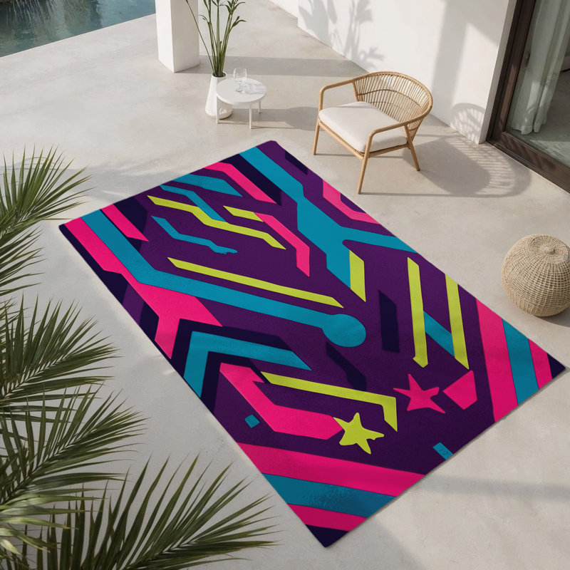 Electric Horizon Indoor And Outdoor Area Rug, Rectangle 4' x 6'