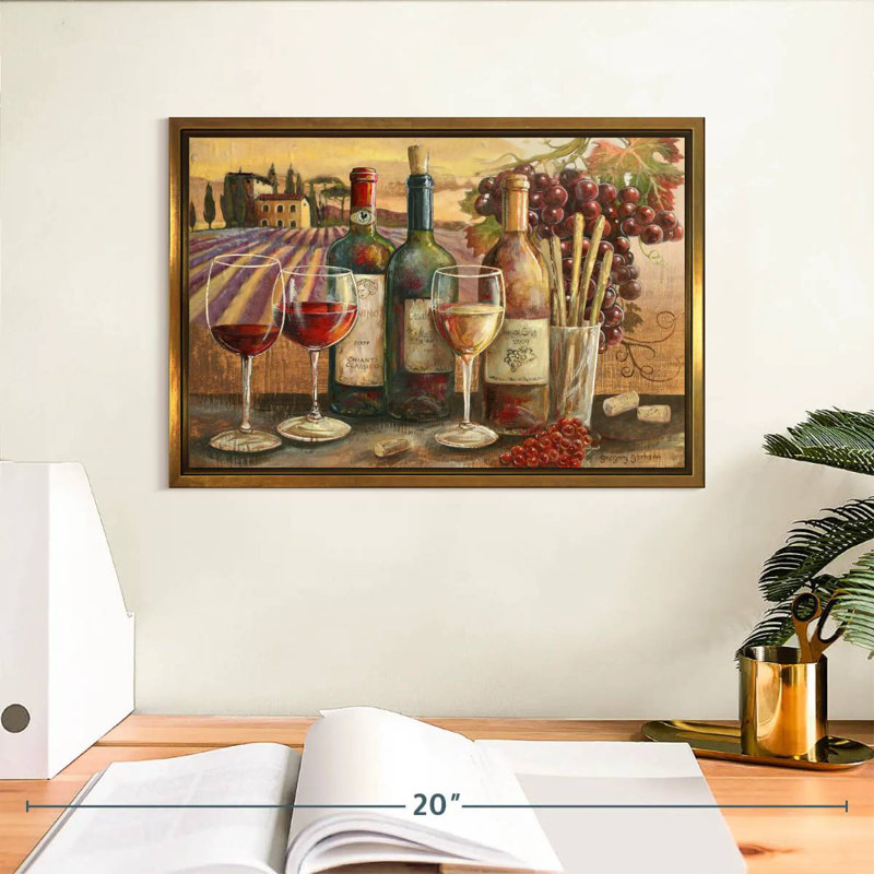 Vignes, Cadre flottant doré, 13 po x 9 po