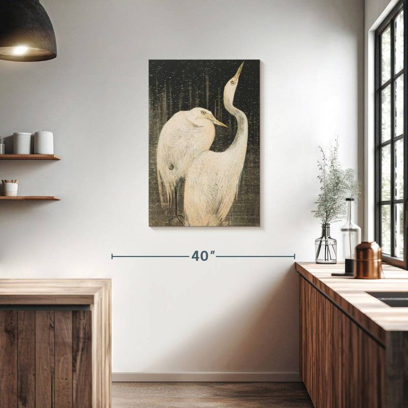 Brampt Twee Zilverreigers, 36" H x 24" W