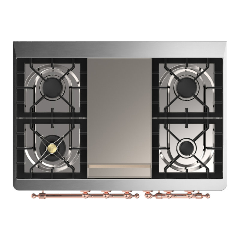 Majestic III Series 40 Inch Dual Fuel Range with 6 Sealed Burners, Griddle, in Mightnight Blue (Natural Gas, Chrome Trim)