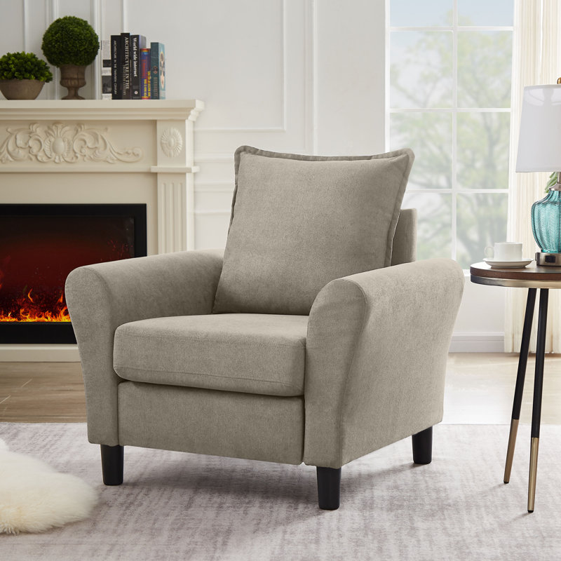 Fauteuil d'appoint l 34,65 po Danaysha, Beige