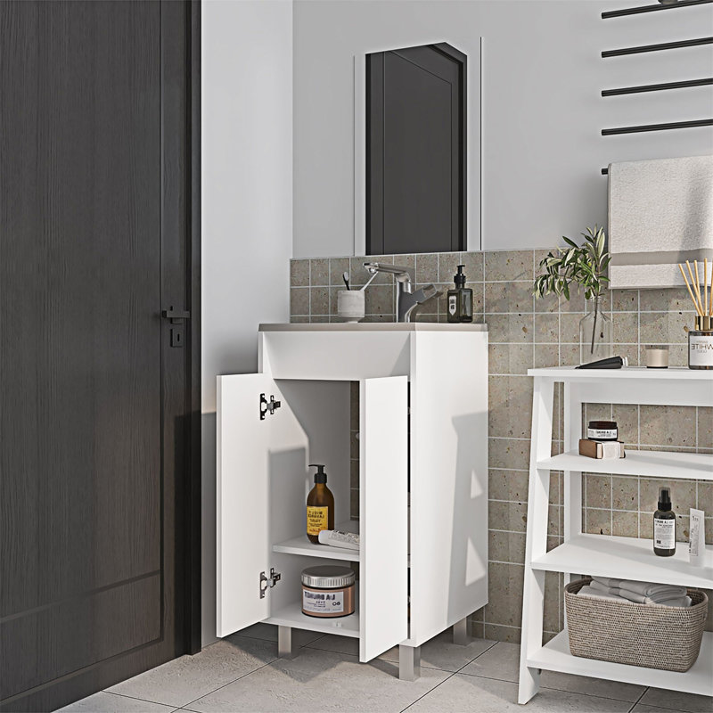 Bathroom Cabinet With  Doors, White