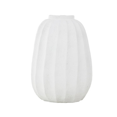 Magnesium Oxide Wide Vase With Carved Grooves