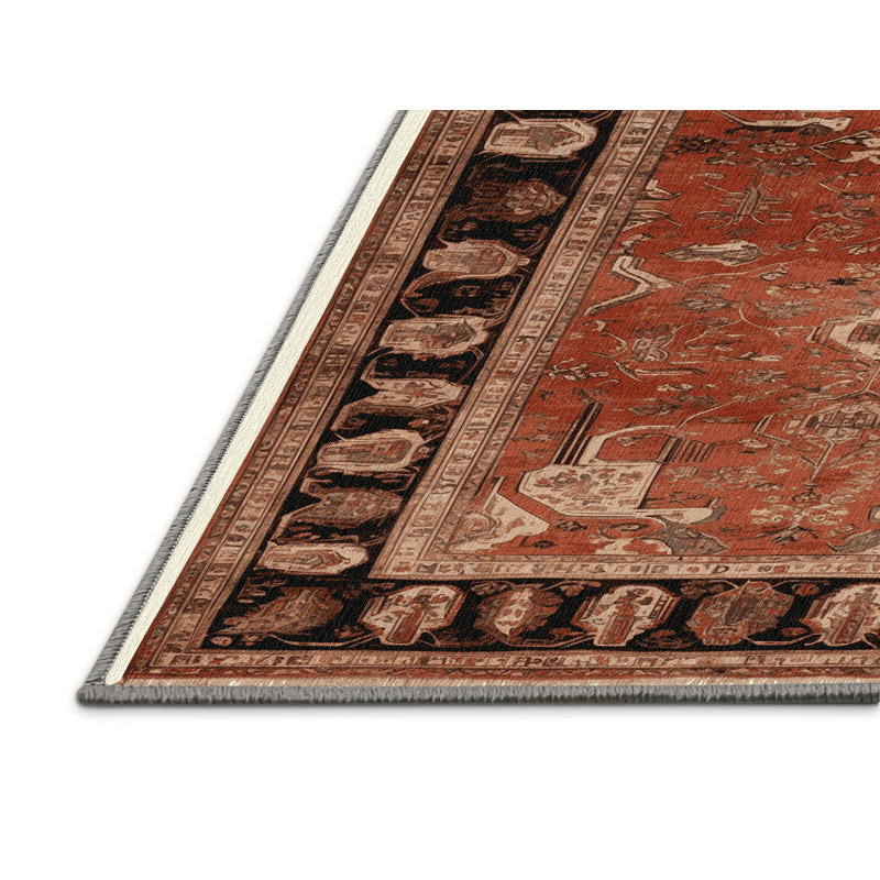 Tapis brun lavable à la machine, Rectangulaire 8 pi x 10 pi