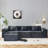 L-Shaped Modular Sectional Sofa, 3-Seater With Ottoman, Striped Corduroy Fabric, High-Density Foam For Home, Apartment, Office-99054277