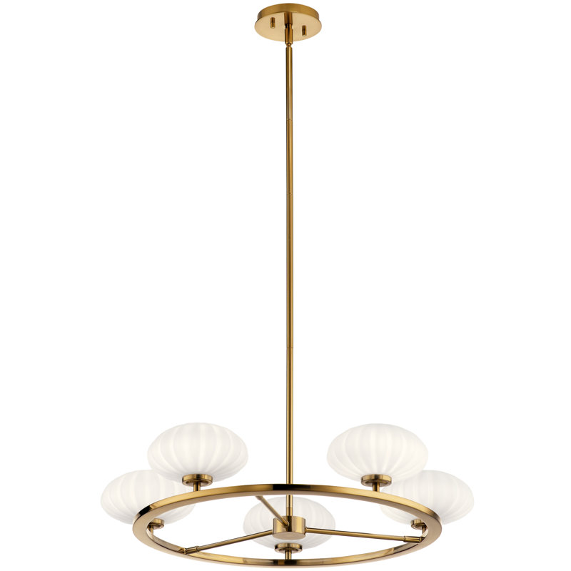 Pim 5 - Light Wagon Wheel Chandelier, Fox Gold