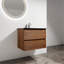 Meuble-lavabo mural 30 po avec lavabo en céramique noire, 2 tiroirs à fermeture en douceur, ensemble KD