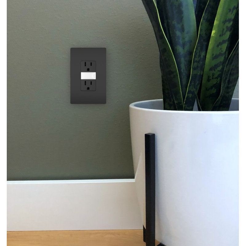 Plaque murale sans vis à bascule Radiant, Noir, H 4,94 po x l 3,15 po x P 0,22 po