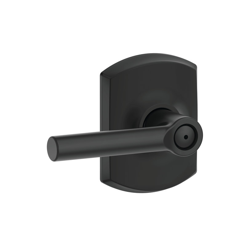 Broadway Privacy Leverset with Greenwich Rosette, Matte Black