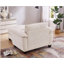 51" Oversize Chaise Lounge Chair with Ottoman and Storage  Upholstered Soft Chenille Beige