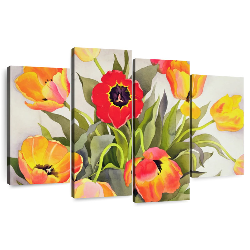 Harnek Orange And Red Tulips, 54'' H x 84'' W