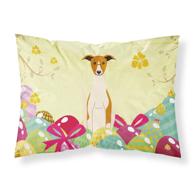 Taie d’oreiller œufs de pâques, Lévrier Whippet