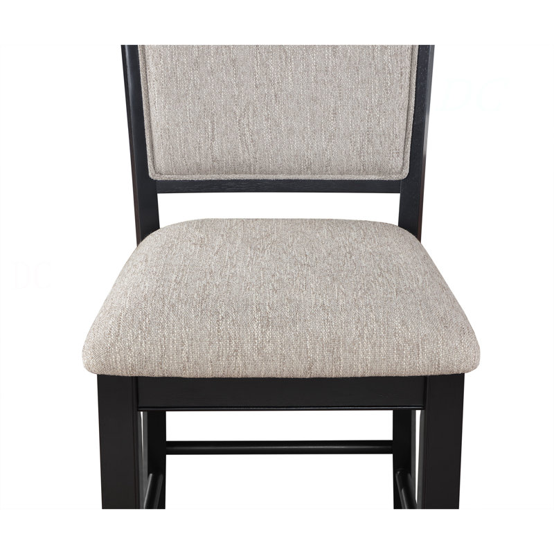Mobilier en bois de style campagnard avec tabouret de bar et tabouret de bar à hauteur de comptoir 2 pièces, Noir