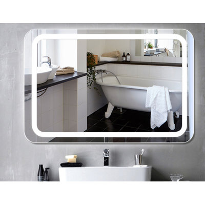Miroir de salle de bain sans cadre avec éclairage lamatan