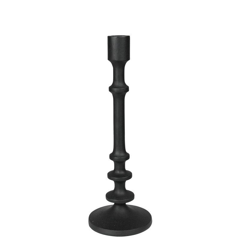 Candlestick, Black, 12" H x 4" W x 4" D