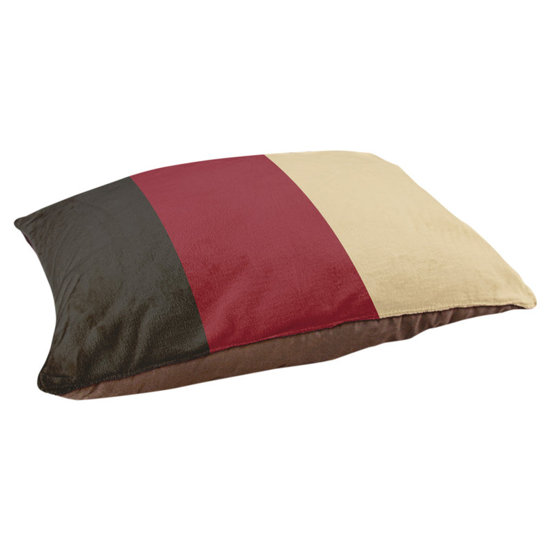 Coussin pour chien hockey Las Vegas, Petit (l 28 po x P 18 po x H 9,5 po), Noir / rouge brique / sable du désert