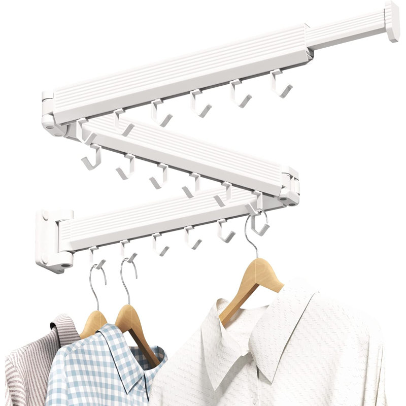 Séchoir à linge mural blanc pliable