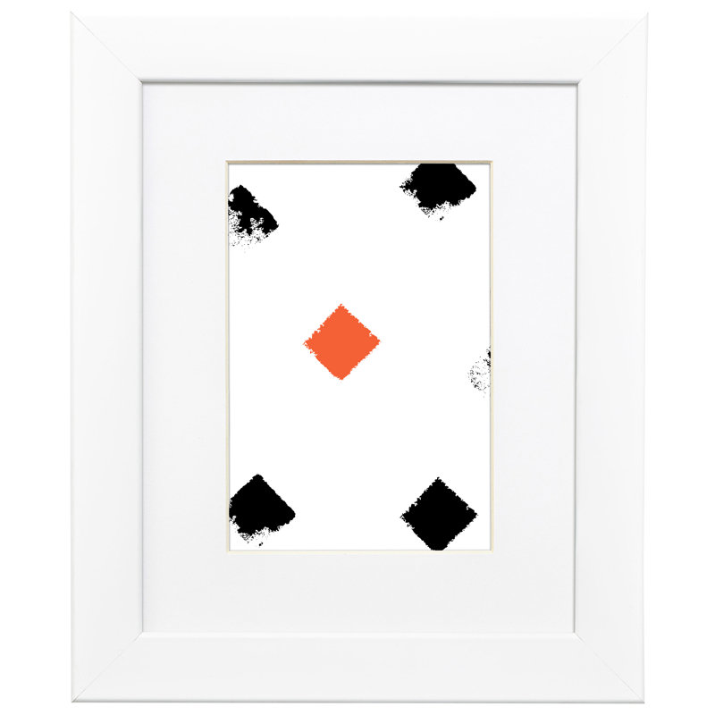 Pekalongan Picture Frame with Mat, 12" x 18" Matted to 10" x 13", White Satin Mica
