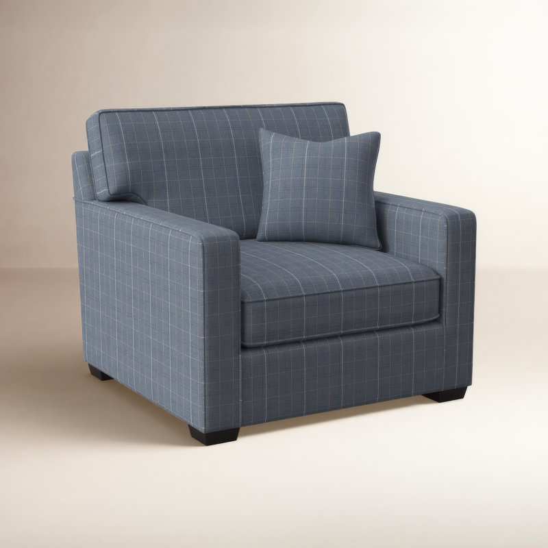 Gramercy Park Upholstered Accent Chair, Havana Finish, Oatmeal Crypton Performance