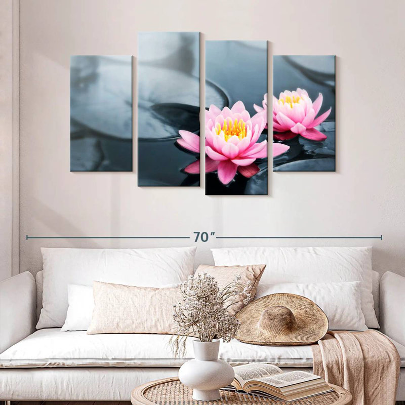 Harnek Pop Lotus Flowers, 32'' H x 52'' W