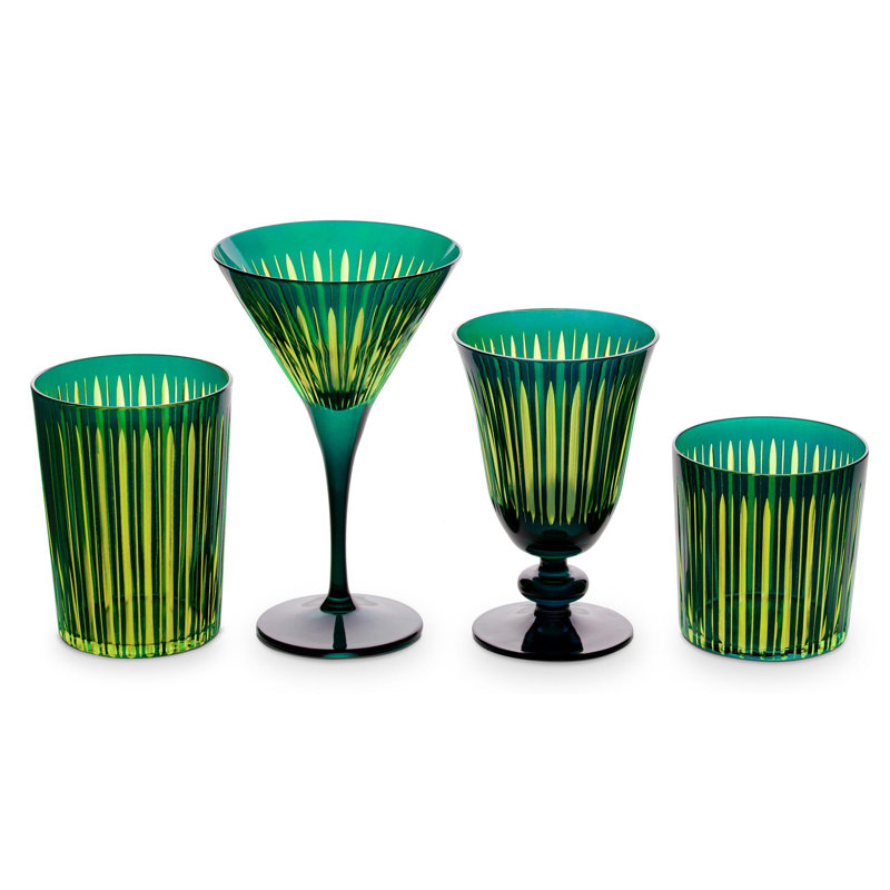 Prism Wine Glasses, Green
