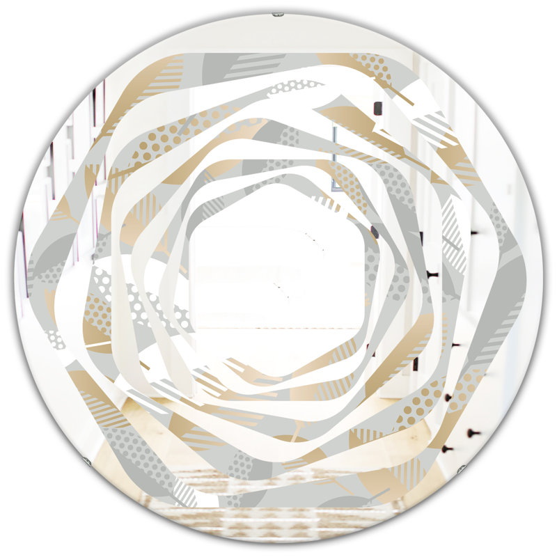 Miroir mural géométrique sans cadre, 31,5 po x 31,5 po