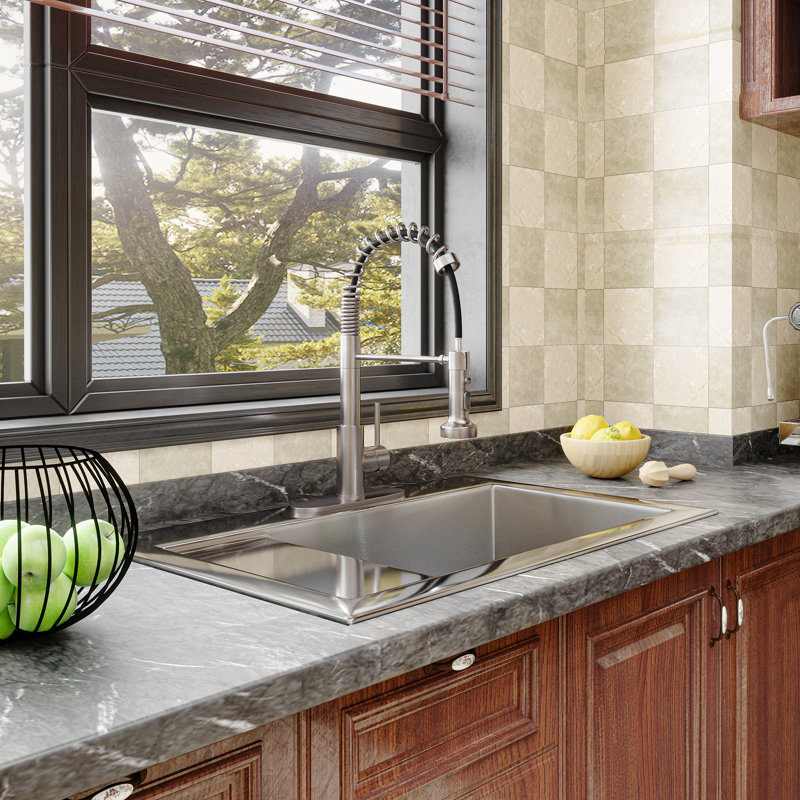 Pull Down Commercial Style Pull-Down Single Handle Kitchen Faucet, Brushed Nickel