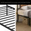 Metal Bedframe,Headboard With Wood Panel Decoration
