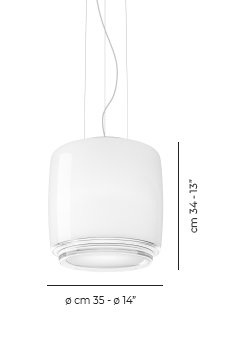 Bot Suspension 45 White Crystal Glossy White L32gg Ul, 85" H x 18" W x 18" D, 2700 Kelvins, Yes