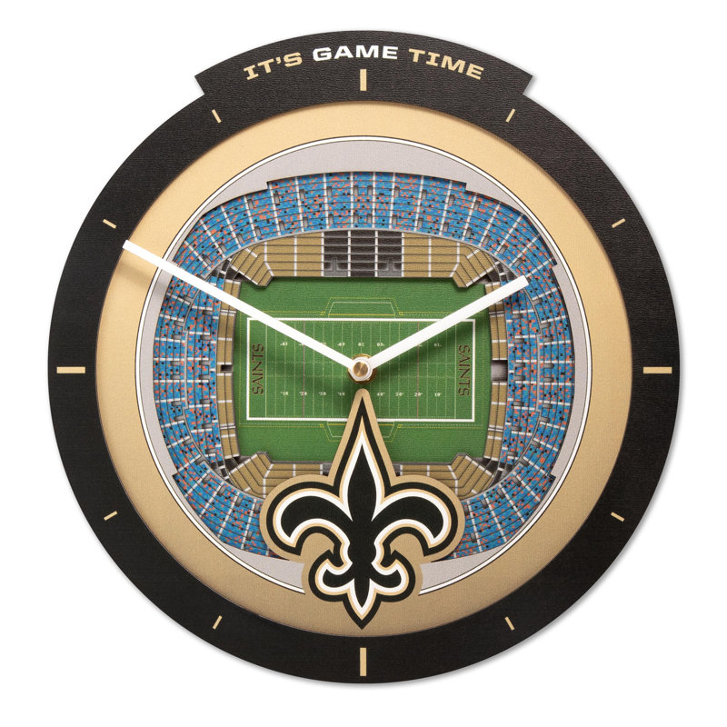  Horloge murale NFL New Orleans Saints Stadiumview 3D, Horloge murale 3D New Orleans Saints Stadiumview