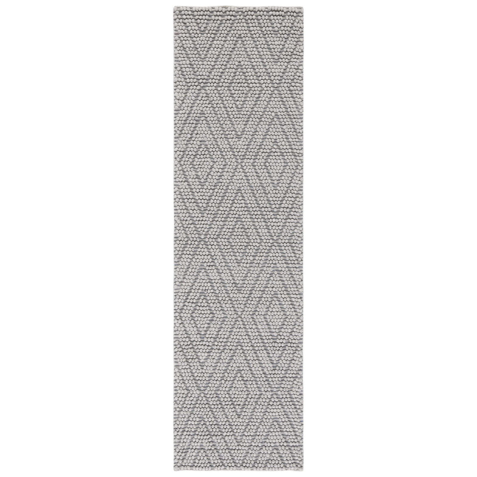 Russo Silver Hand-Woven Geometric Flatweave Rug, Runner 2'3" x 8'