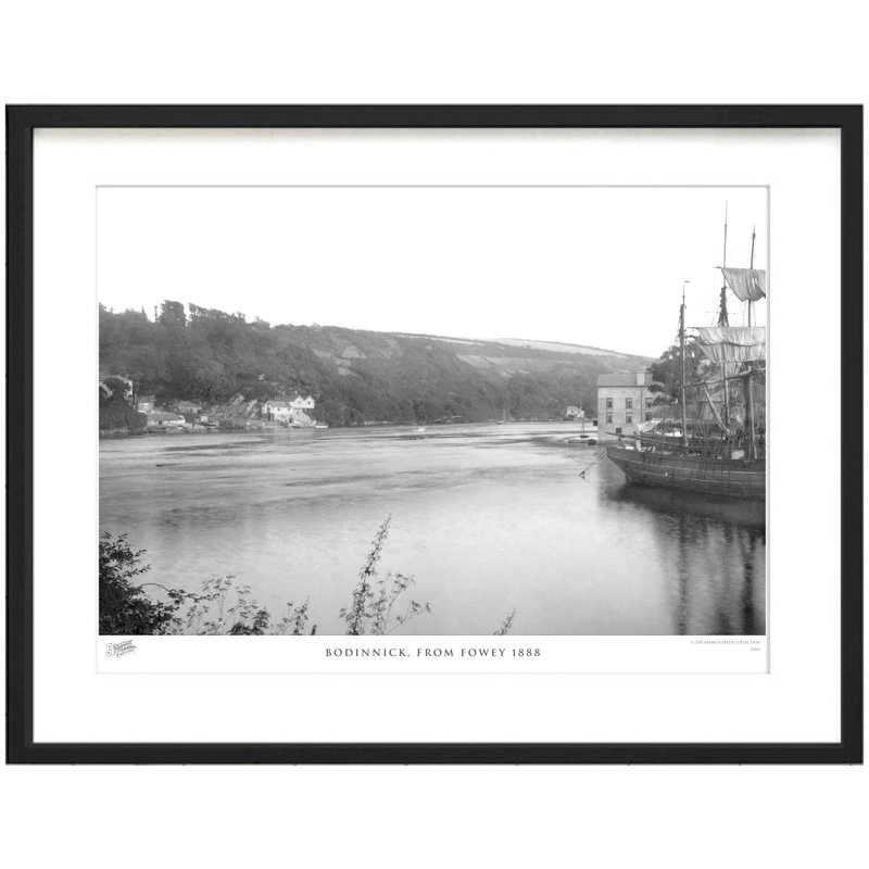 Bodinnick, From Fowey 1888 - Single Picture Frame Print on Wood, 40cm H x 50cm W x 2.3cm D