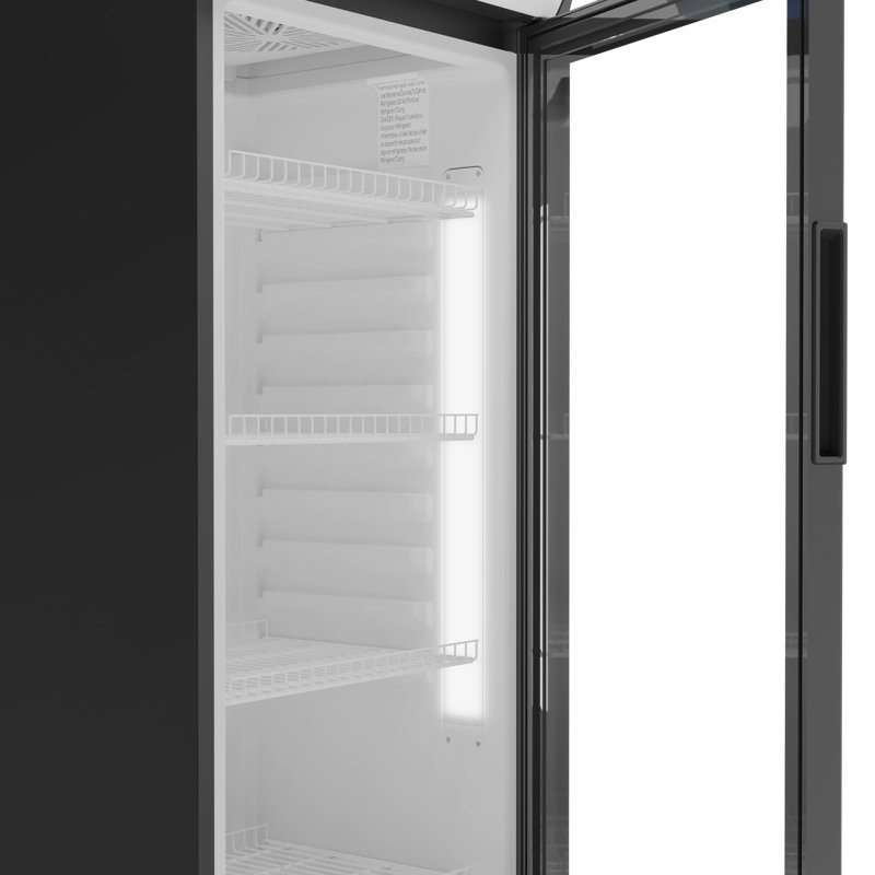 9 pieds cubes Réfrigérateur commercial avec porte vitrée avec éclairage DEL noir