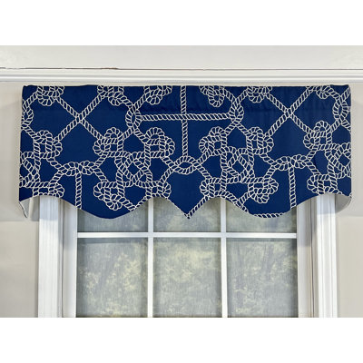 Cotton Blend Geometric Scalloped Window Valance