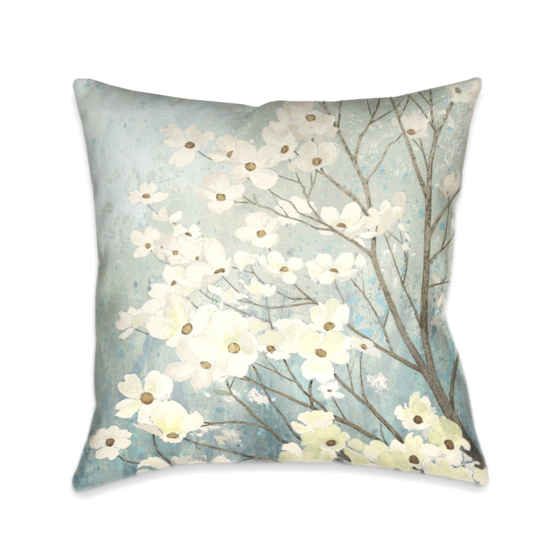 Coussin décoratif Laural Home Dogwood Blossoms, bleu