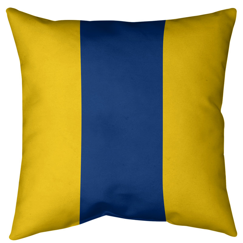 Coussin décoratif d'intérieur/d'extérieur, 16 po x 1 po, Or / Bleu