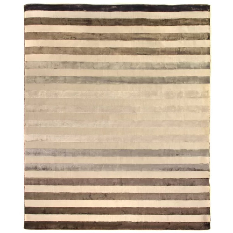 Rugby Striped Area Rug in Brown
